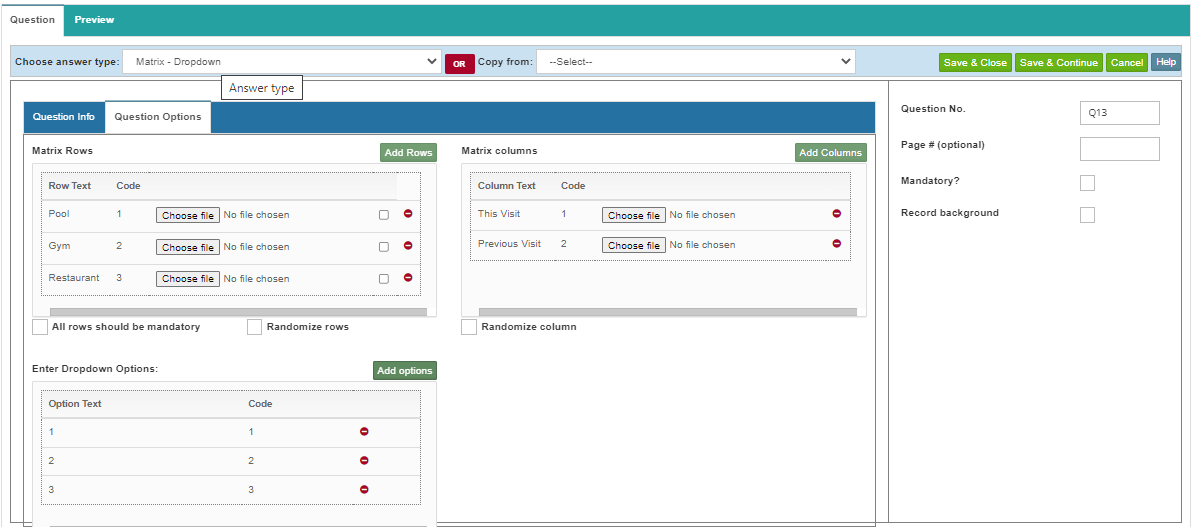 Matrix – Dropdown – eRaay Support Center